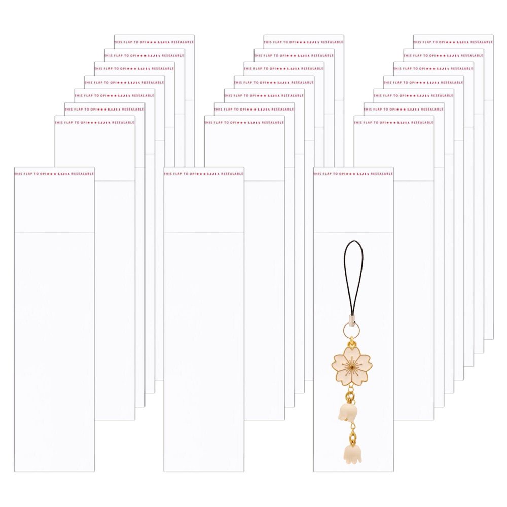 BornFeel 2'' x 6" Long Cellophane Bags 1000pcs Clear Plastic Adhesive Bags Self Sealing Cello Bags 1mil for Candy Gifts Favors Pen Key Chain Jewelery Samples