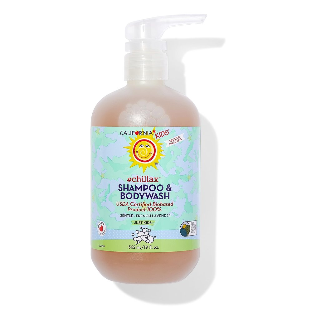 California Kids Chillax Shampoo and Bodywash | 100% Plant-Based | Gentle Skincare | Lavender Shampoo for Kids + Teens | Hypoallergenic Bodywash | 562 mL / 19 oz.