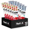 That's it. Fruit Bars 12 Variety Pack (6 Strawberry, 6 Blueberry) 100% Natural Real Fruit Bar, High Fiber Vegan, Gluten Free, Paleo, Non-GMO, No Sugar view 1