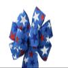 1 Pcs 10" Hand Made Wired Red White Glitter Stars on Blue Bow Flag Patriotic American view 1
