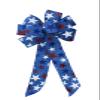 1 Pcs 10" Hand Made Wired Red White Glitter Stars on Blue Bow Flag Patriotic American view 2