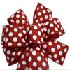 1 Pcs 10" Hand Made Wired Red and White Dots Bow Valentine Day Love Patriotic view 1