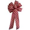 1 Pcs 10" Hand Made Wired Red and White Dots Bow Valentine Day Love Patriotic view 2