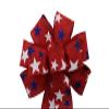 1 Pcs 10" Hand Made Wired Red Blue Glitter Stars on Red Bow Flag Patriotic American view 1