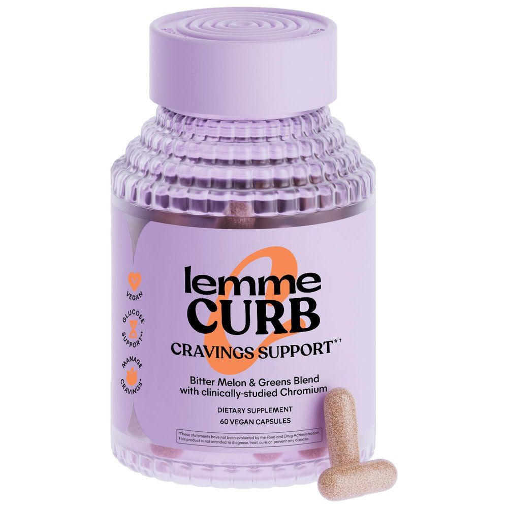 Lemme Curb Glucose & Cravings Support Capsules for Women, Chromium Picolinate, Bitter Melon & Ceylon Cinnamon, Blood Sugar, Appetite & Carb Metabolism Support, 60 Count, 30-Day Supply