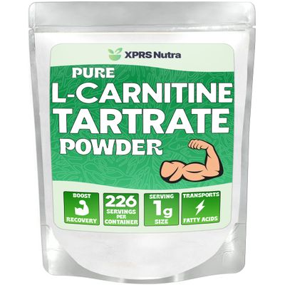 XPRS Nutra L Carnitine L Tartrate Powder - Premium Pure L Carnitine Tartrate - L-Carnitine - Vegan Friendly Bulk L Carnitine Powder - Amino Acid Supplement (8 Ounce)