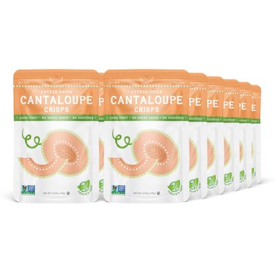Natures Turn Freeze-Dried Cantaloupe Crisps Healthy, Gluten-Free, Crispy & Delicious, Plant-Based Snack, Ideal for Cereal, Smoothies, School Lunches, & On-the-Go, Bags of 12 (0.53 oz Each)
