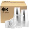 [1000 Sets] 16 oz Clear Coffee Cups with Strawless Sip Lid, Clear Plastic, Disposable Cups with Lids, Iced Coffee Cup (1000 Cups with 1000 Lids) view 1
