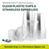 [100 Sets] 16 oz Clear Coffee Cups with Strawless Sip Lid, Clear Plastic, Disposable Cups with Lids, Iced Coffee Cup (100 Cups with 100 Lids) view 2