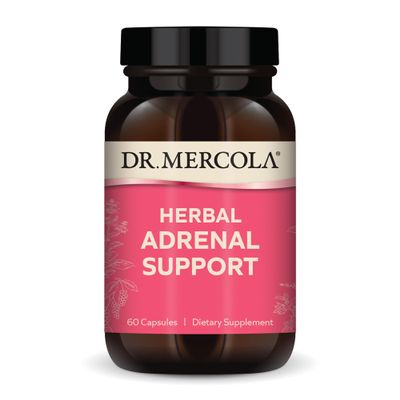 Dr. Mercola Herbal Adrenal Support - Supports Energy & Hormonal Balance - Organic Ashwagandha & Holy Basil - Adaptogen Complex - Gluten-Free (30 Servings)
