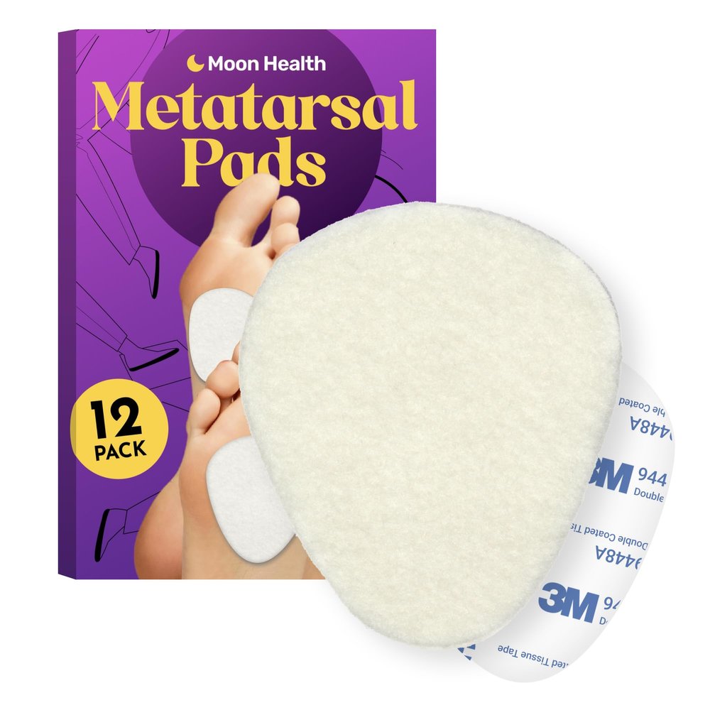 12-Pack Metatarsal Pads for Women - 1/4 Thick, Comfort Foot Cushions for Heels & Pain Relief, Forefoot Support, Ideal for Metatarsalgia, Morton's Neuroma, Sesamoiditis
