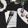 Fanxyware Shiny Silver on White Disposable Dinner Napkins, Feels Like Linen, Soft Fluff Pulp Paper - 50 Pack, 8.5" x 4" - Style Name: Parallel Shine view 2