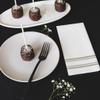 Fanxyware Shiny Silver on White Disposable Dinner Napkins, Feels Like Linen, Soft Fluff Pulp Paper - 50 Pack, 8.5" x 4" - Style Name: Parallel Shine view 4
