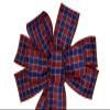 1 Pcs 10" Hand Made Wired Red Blue White Plaid Bow Flag Patriotic American view 1
