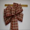 1 Pcs 10" Hand Made Wired Red Natural Gingham Check Wreath Bow Country Rustic Burlap view 3