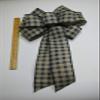 1 Pcs 10" Hand Made Wired Navy Blue Natural Gingham Check Wreath Bow Country Burlap view 2
