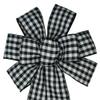 1 Pcs 10" Hand Made Black and White Check Wired Wreath Bow Plaid Gingham view 1