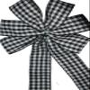 1 Pcs 10" Hand Made Black and White Check Wired Wreath Bow Plaid Gingham view 2