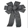 1 Pcs 10" Hand Made Black and White Check Wired Wreath Bow Plaid Gingham view 3