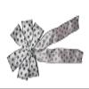 1 Pcs 10" Black Paw Prints on White Satin Ribbon Wired Wreath Bow Dog Pet view 2