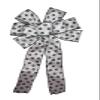 1 Pcs 10" Black Paw Prints on White Satin Ribbon Wired Wreath Bow Dog Pet view 3