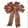1 Pcs 10" Hand Made Pink Green Purple Plaid Spring Wired Wreath Bow Easter view 2