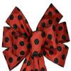 1 Pcs 10" Hand Made Red with Black Dots on Satin Wired Wreath Bow Valentine Day Love view 1