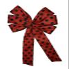 1 Pcs 10" Hand Made Red with Black Dots on Satin Wired Wreath Bow Valentine Day Love view 2