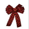 1 Pcs 10" Hand Made Red with Black Dots on Satin Wired Wreath Bow Valentine Day Love view 3