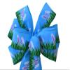 1 Pcs 10" Hand Made Wired Hiding Easter Bunny Spring Wreath Bow Green Blue view 1