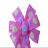 1 Pcs 10" Hand Made Wired Bright Pink Easter Egg Spring Wreath Bow Purple Yellow view 1
