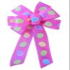 1 Pcs 10" Hand Made Wired Bright Pink Easter Egg Spring Wreath Bow Purple Yellow view 2