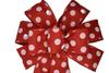 1 Pcs 10" Hand Made Red and White Dots on Linen Wired Wreath Bow Valentine Day Love view 1
