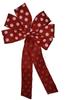 1 Pcs 10" Hand Made Red and White Dots on Linen Wired Wreath Bow Valentine Day Love view 2