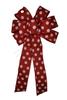 1 Pcs 10" Hand Made Red and White Dots on Linen Wired Wreath Bow Valentine Day Love view 3