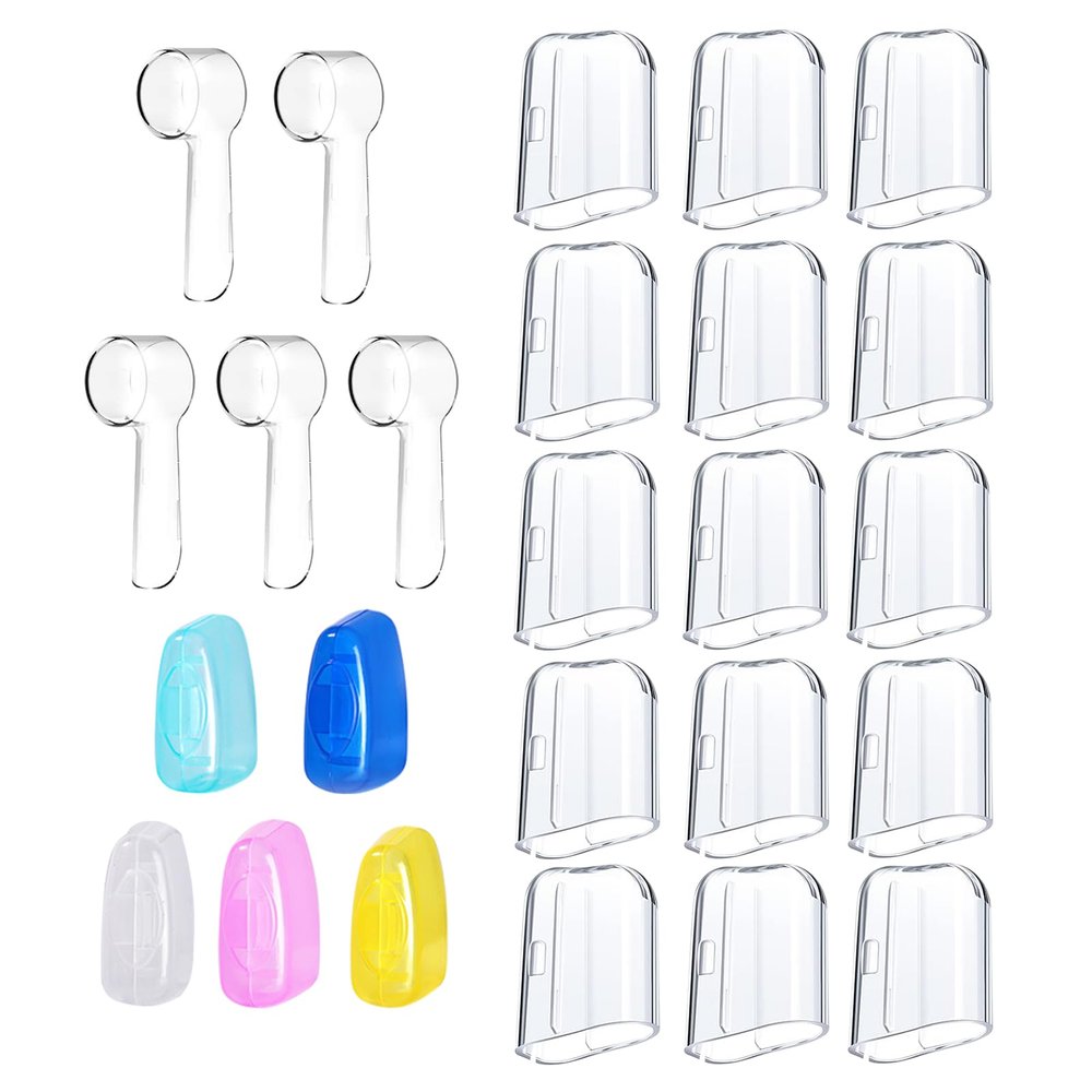 HURKEYE 20 Pcs Reusable Toothbrush Covers, Compatible with Philips Sonicare Electric Toothbrush Heads, Travel Storage, Multicolor