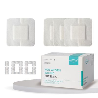 2.3X2.7 Inches Sterile Adhesive Island Wound Dressing Bandages - Non Woven Cover with Bordered Gauze Pads,100 Individually Pack, High Absorbent, Medical Grade by QICHUANG(2.3X2.7INCHES-C100)