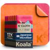 Koala Lens Cleaning Cloth | Japanese Microfiber | Glasses Cleaning Cloths | Eyeglass Lens Cleaner | Eyeglasses, Camera, VR/AR Headset, and Screen Cleaner | Pink & Orange (Pack of 12) view 1