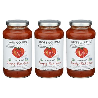 Dave's Gourmet Organic Simply Red Sauce - Non GMO, Vegan, Gluten Free Tomato Sauce