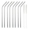 8 reusable stainless steel straws 21 cm view 1
