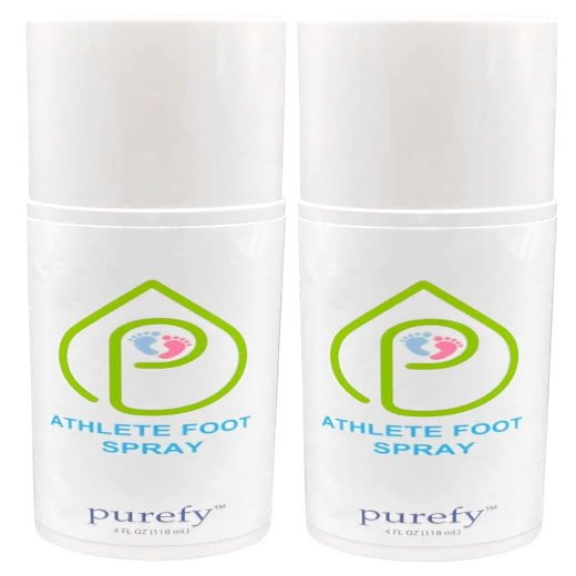 PUREFY Athlete Foot Spray for Skin (4oz, 2pk), Purefypro Dermal Technology, Natural Healing of Athlete Foot. Remove Odor. No Residue Clear Spray and Safe for Everyone