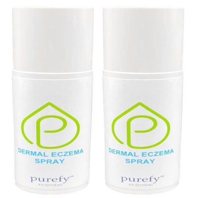 PUREFY Dermal Eczema Spray (4oz, 2pk) Natural Healing. Purefypro Dermal Cleansing Technology. Safe for Kids and Everyone. Use Anywhere on The Body. Dermatologist Recommended.