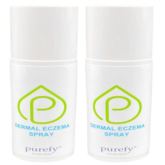 PUREFY Dermal Eczema Spray (4oz, 2pk) Natural Healing. Purefypro Dermal Cleansing Technology. Safe for Kids and Everyone. Use Anywhere on The Body. Dermatologist Recommended.