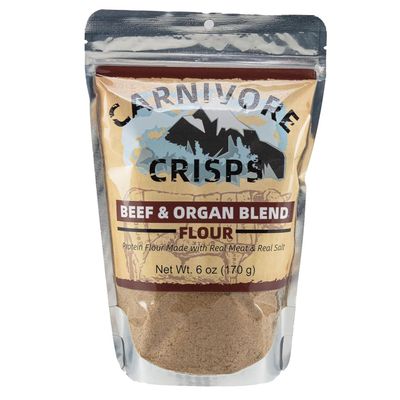 Carnivore Crisps Grass-Fed and Finished Beef and Organ Blend Flour, Premium Beef flour for Cooking and Seasoning, Rich in Protein, Paleo & Keto Friendly, 6 oz
