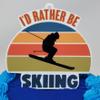 Ski Themed 7 Piece Skier Birthday Cake Topper Set - I'd Rather Be Skiing (Unique Design) view 2