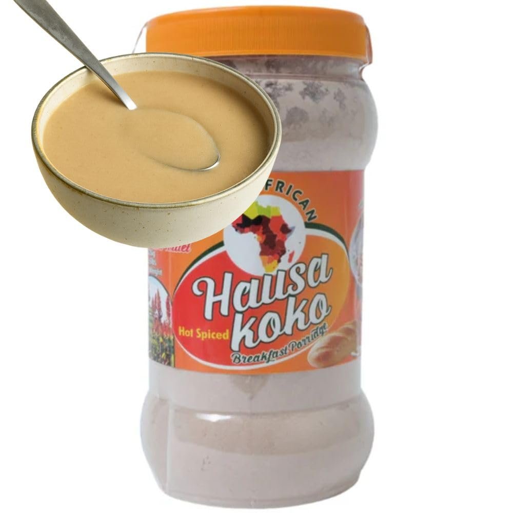 African Delights Best African Hausa Koko, Millet Flour and Corn Flour, Traditional West African Breakfast Porridge, Easy to Prepare (Spicy Pack of 1)