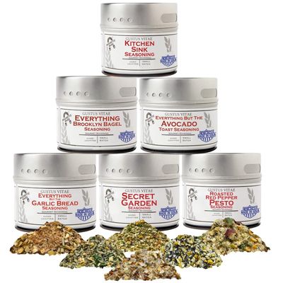 Bread Dipping Seasonings Collection | Artisanal Spice Blends Six Pack | Non GMO, All Natural | No MSG, Gluten, Soy, Nuts | Small Batch, Hand Made Seasonings | No Artificial Ingredients, Ultra Premium Spice Mixes | Made in USA | GLP-1 Friendly | Magne