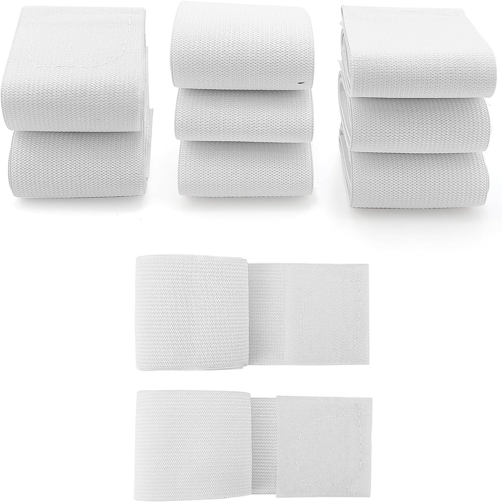 Elastic Bandage Bands Belt for Pads Body Straps Wraps for Slimming Beauty Machine High-Density Nylon Blend Spare Parts 10 Pieces Per Set 5cm/1.97inch Wide (White)