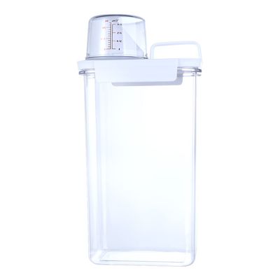 1PCS Clear Washing Powder Container,Multipurpose Detergent Box Laundry Powder Dispenser Airtight Laundry Detergent Powder Storage Box(L)