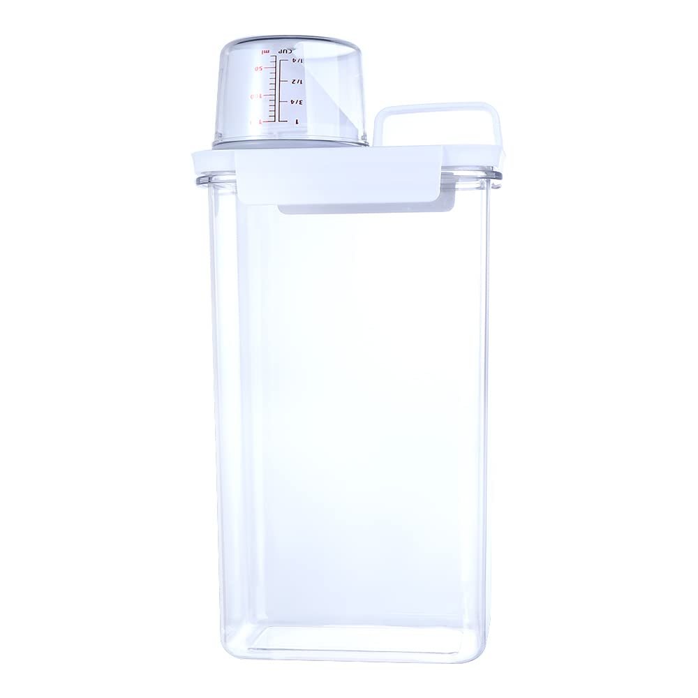 1PCS Clear Washing Powder Container,Multipurpose Detergent Box Laundry Powder Dispenser Airtight Laundry Detergent Powder Storage Box(L)